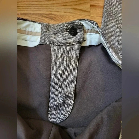 Talbots Wide Leg Wool Blend Flannel Neutral Academic Windsor Trouser Pants(6) - Picture 8 of 11